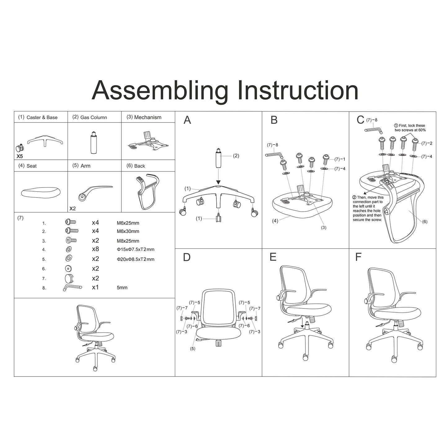 Ergonomic Mesh Office Chair - Comfortable & Fireproof - Red