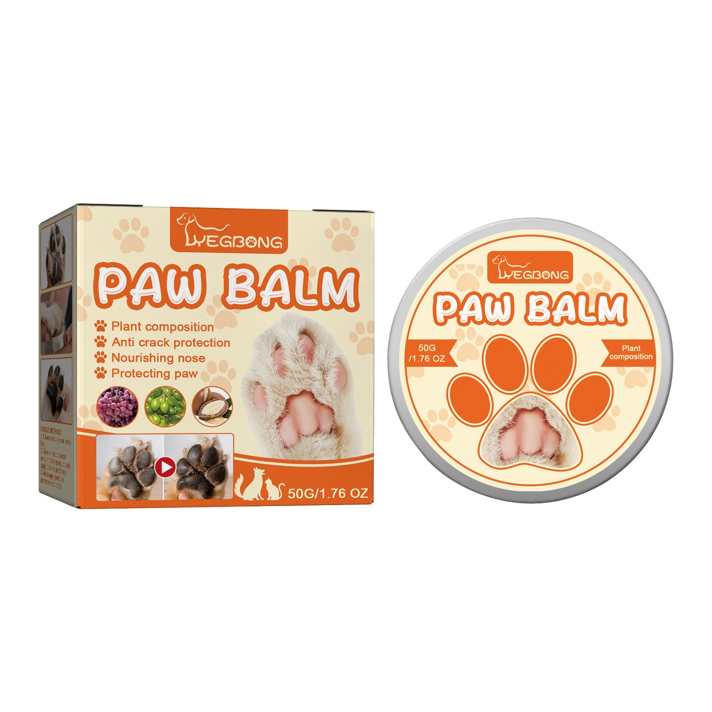 Pet Paw Moisturizing Balm for Cats and Dogs - Protects & Softens Pads