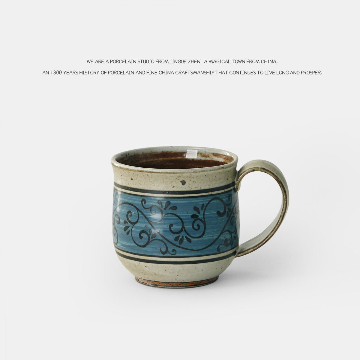 Personalized Hand-Painted Ceramic Coffee Mug with Plant Design