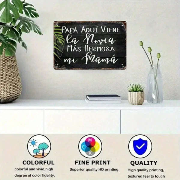 Metal Tin Wall Decoration - 20 cm x 20 cm Artistic Design