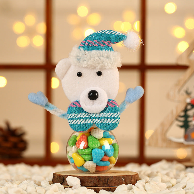 Christmas Mini Candy Jar with Old Man & Holiday Styles - Home Storage Jar