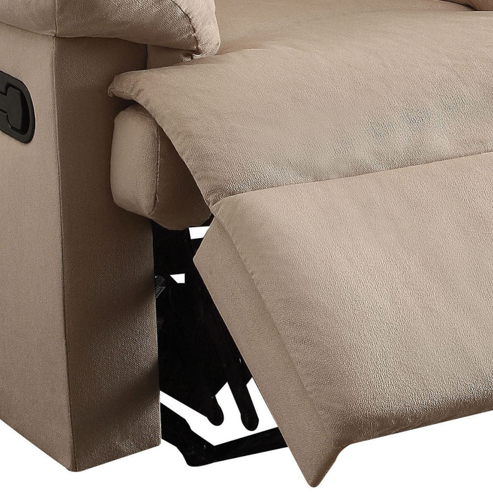 Beige Woven Fabric Motion Recliner - Comfortable Design