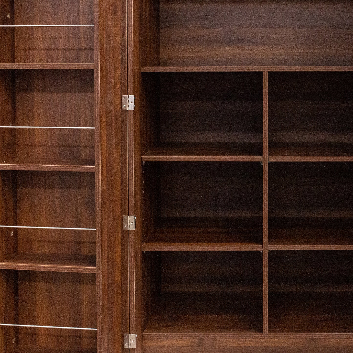 Walnut Kitchen Pantry Cabinet with Doors & Shelves - Freestanding Storage