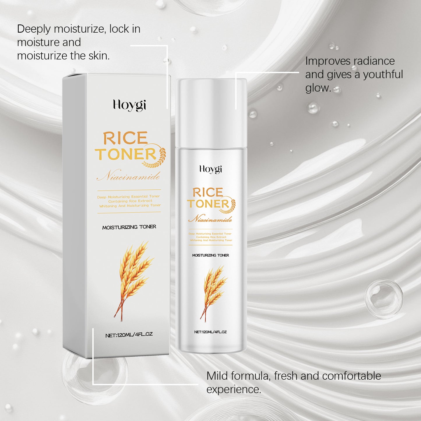 Moisturizing Facial Lotion with Rice Extract - 120ML Hydrating Skin Care