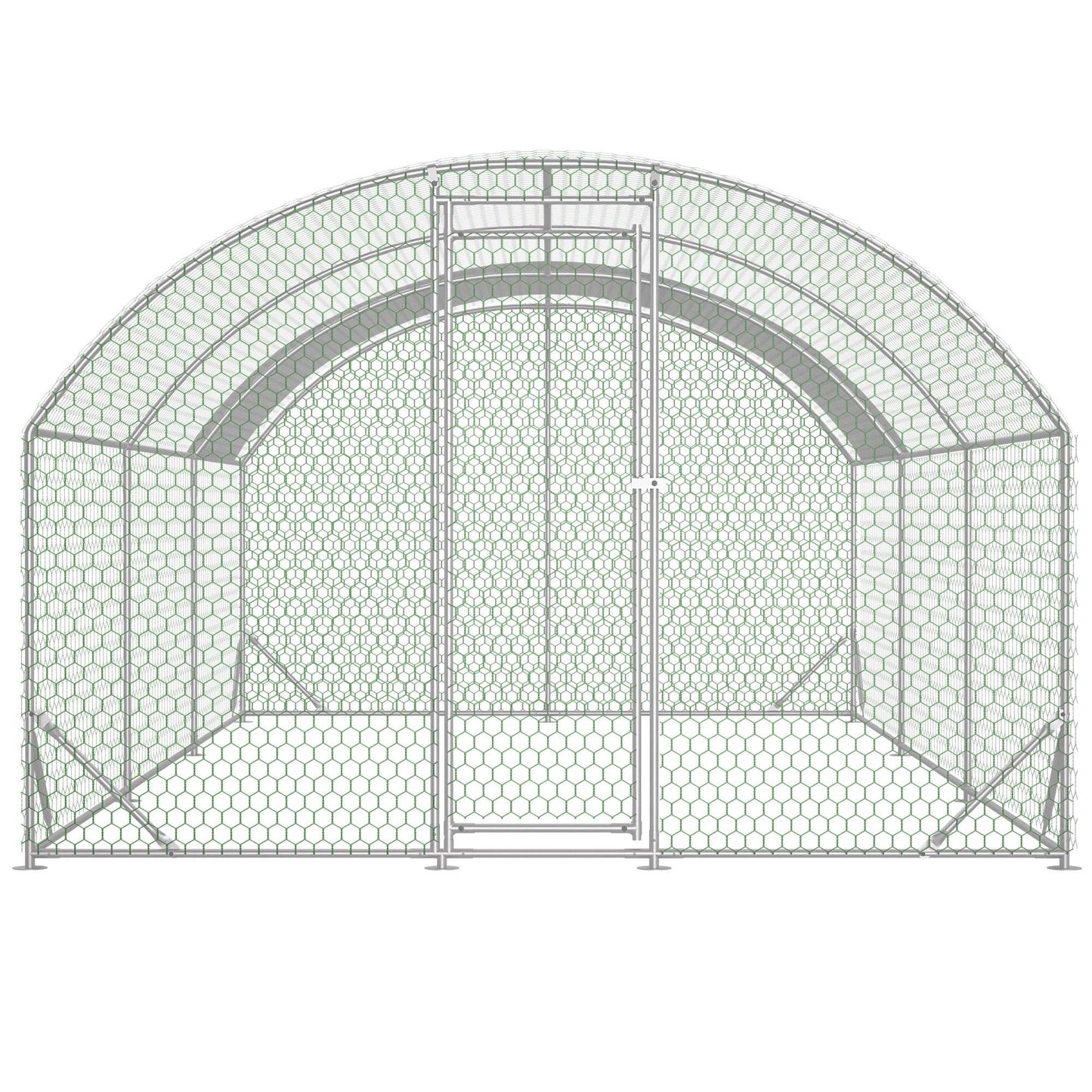 Large Metal Chicken Coop with Waterproof UV Cover - Walk-In Yard Pen, 9.84x19.68 Ft