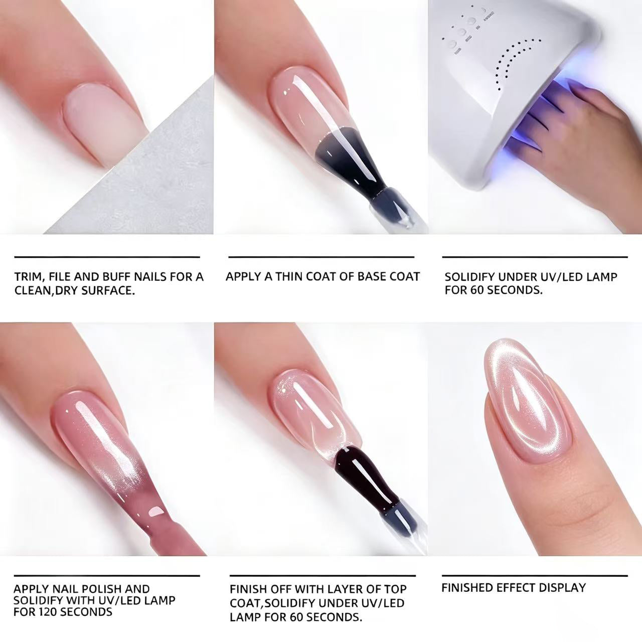Magnetic Cat Eye Gel Nail Polish - Misty Grey Shimmer 10ml