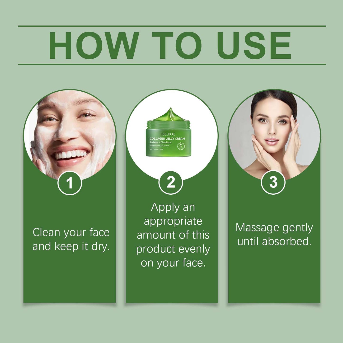 Green Tea Collagen Jelly Cream - Deep Hydrating Face Moisturizer