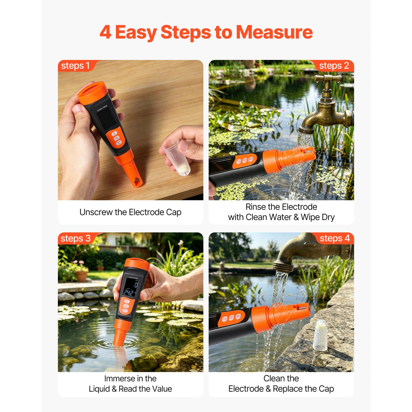 Digital Water Tester TDS EC Meter 0-9990 PPM for Drinking Water Quality