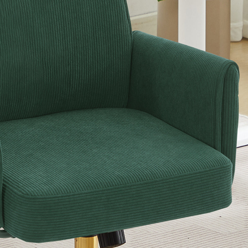 Ergonomic Mid-Back Office Chair - Green Striped Fabric