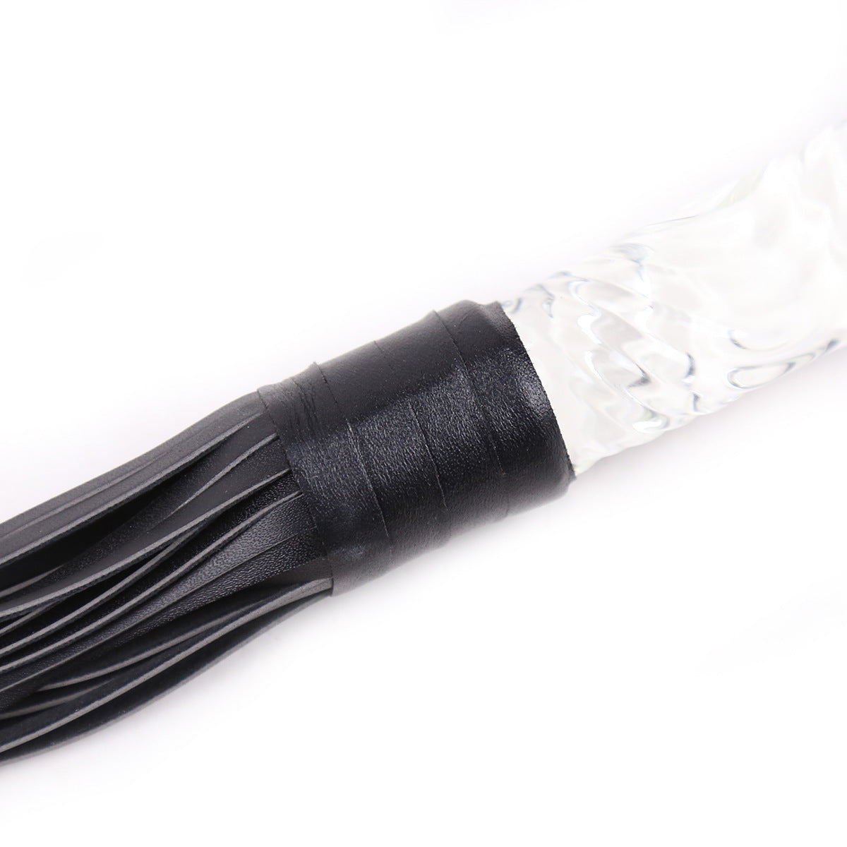 Silicone Adult Bondage Whip - Crystal Glass Style Sex Toy for Sensual Play