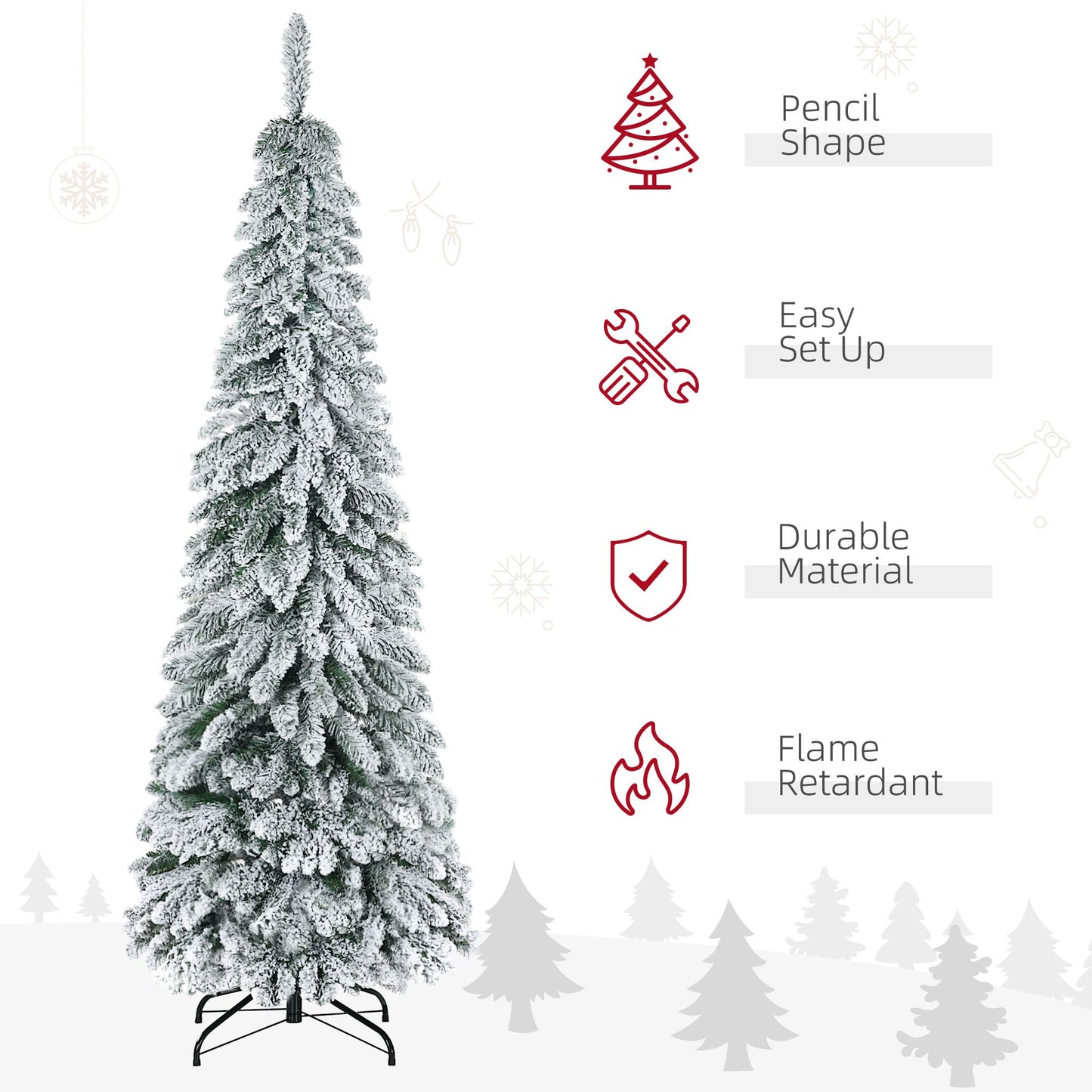 6' Flocked Artificial Christmas Tree with Snow-Frosted Branches