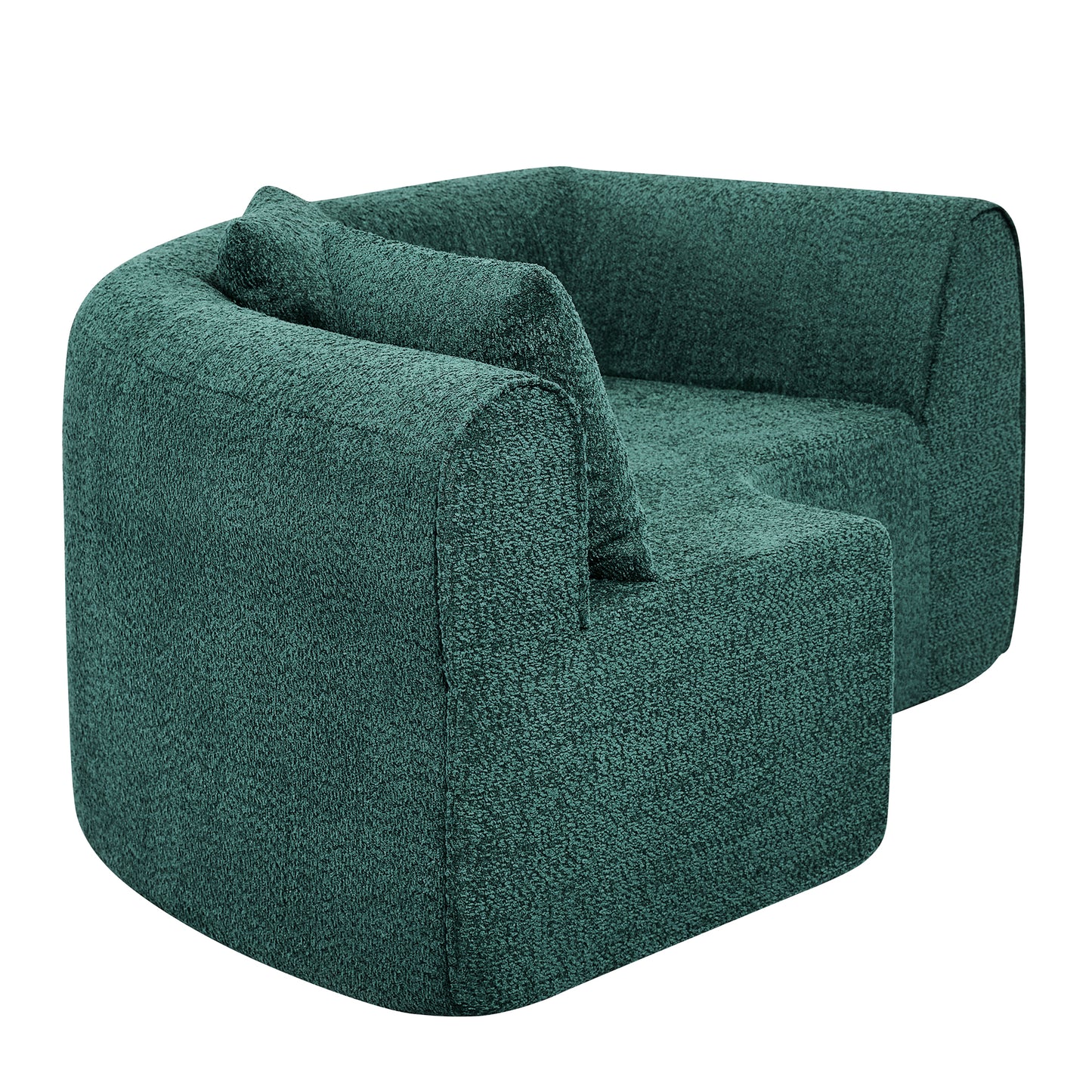 110" Curved L-Shaped Modular Sectional Sofa - Blue & Green