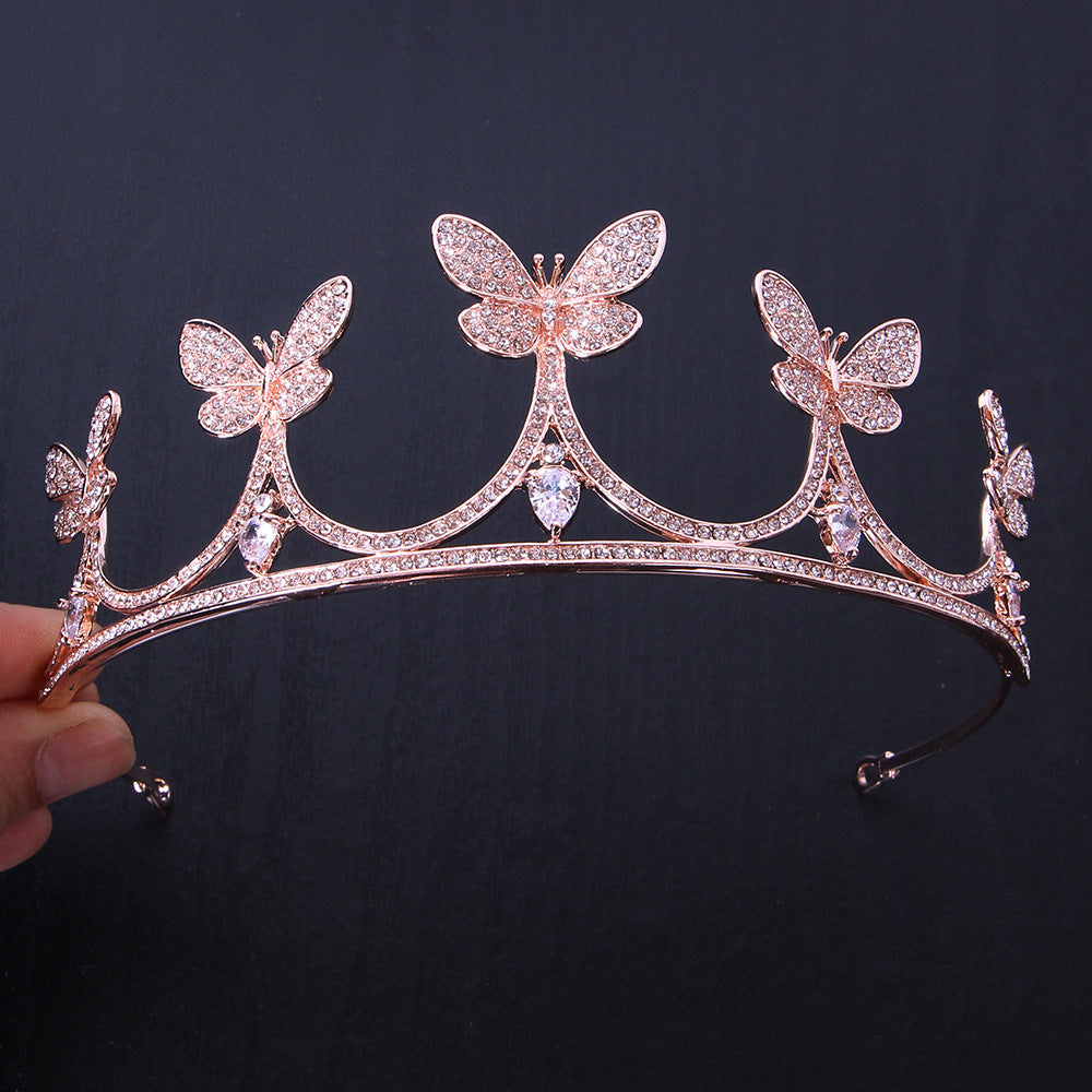Butterfly Zircon Alloy Crown Tiara - Wedding & Bridal