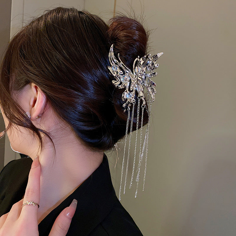 Butterfly Grab Clip Hair Pin - Silver