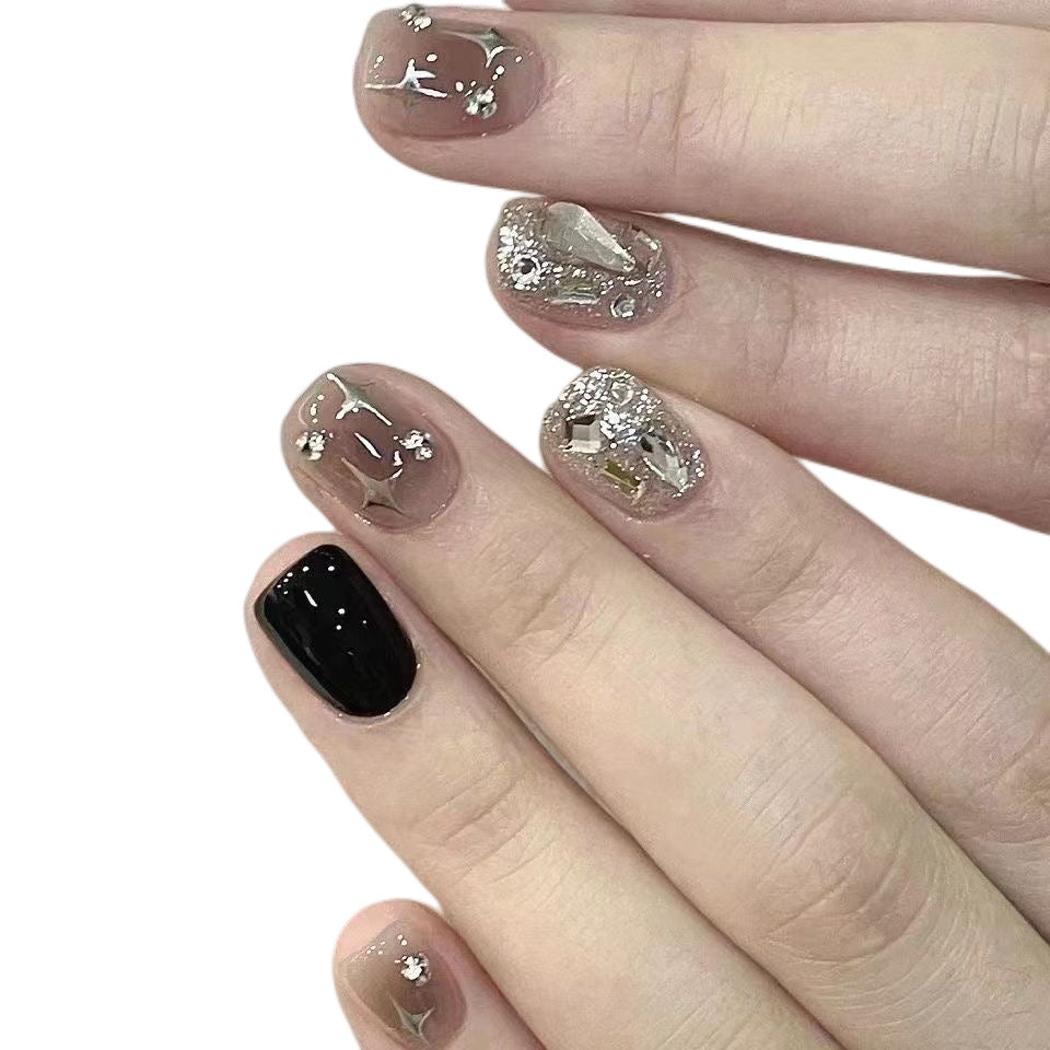 Starry Sky Rhinestone Nail Stickers with Jelly Glue Kit