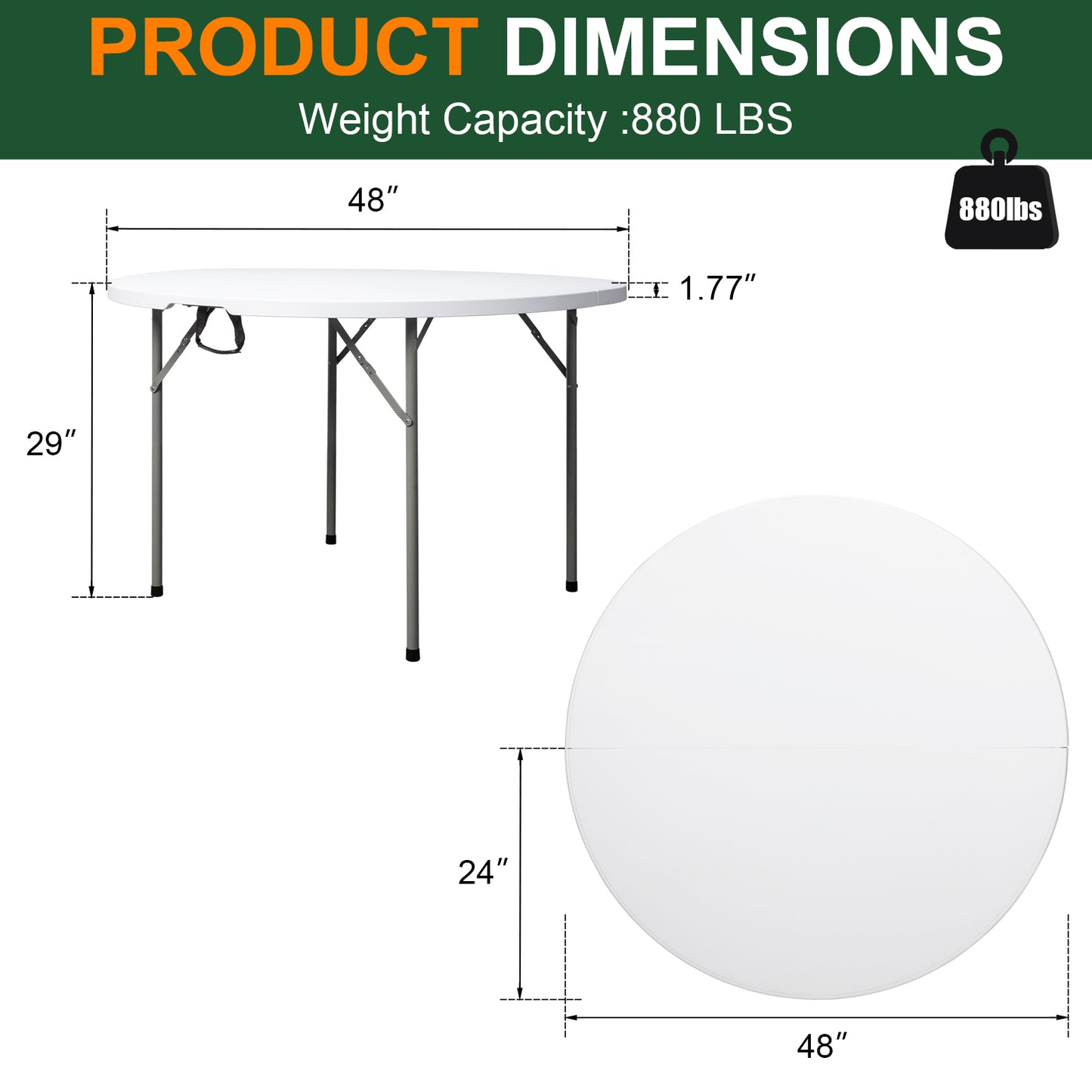 Circular Round Foldable Table