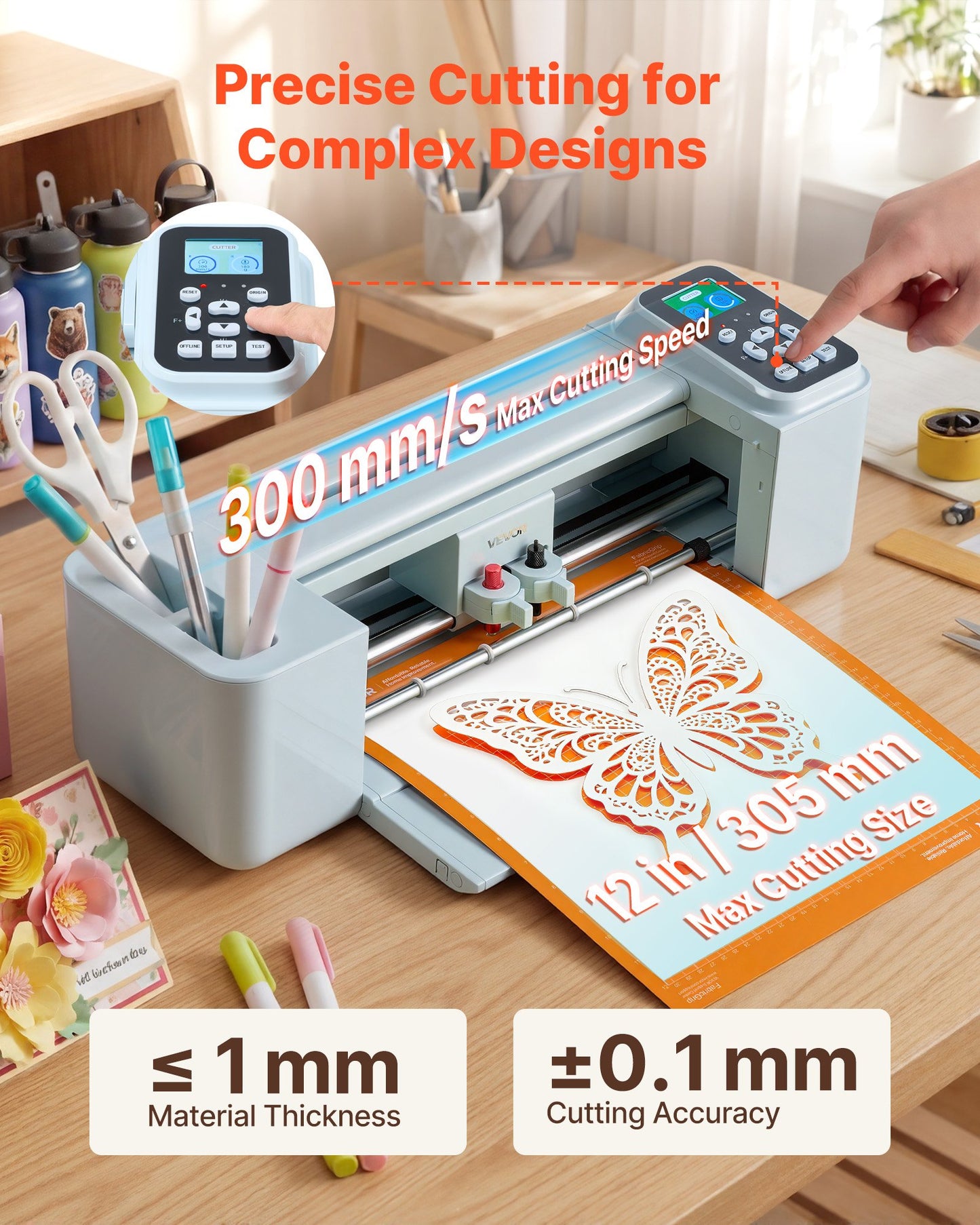 Vinyl Cutting Machine 12 Inch with Design Software & Multi-Device Compatibility