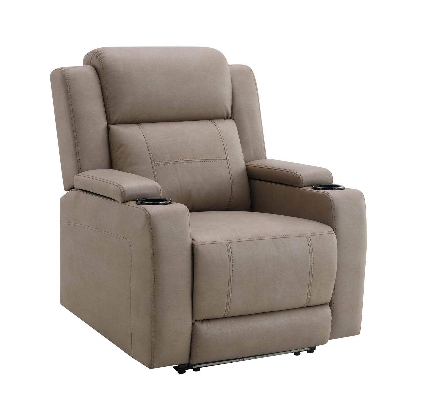 Lugo Camel Leather Aire Power Motion Recliner with Cup Holder