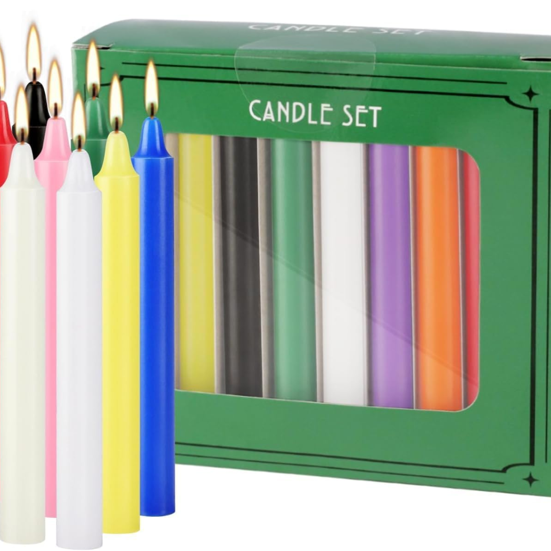 40 Pack Multi-Colored Spell Chime Candles - 4 Inch Unscented