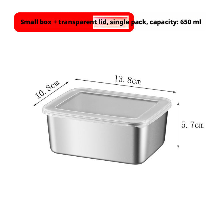 Stainless Steel Preservation Box with Cover - Kitchen Storage Container