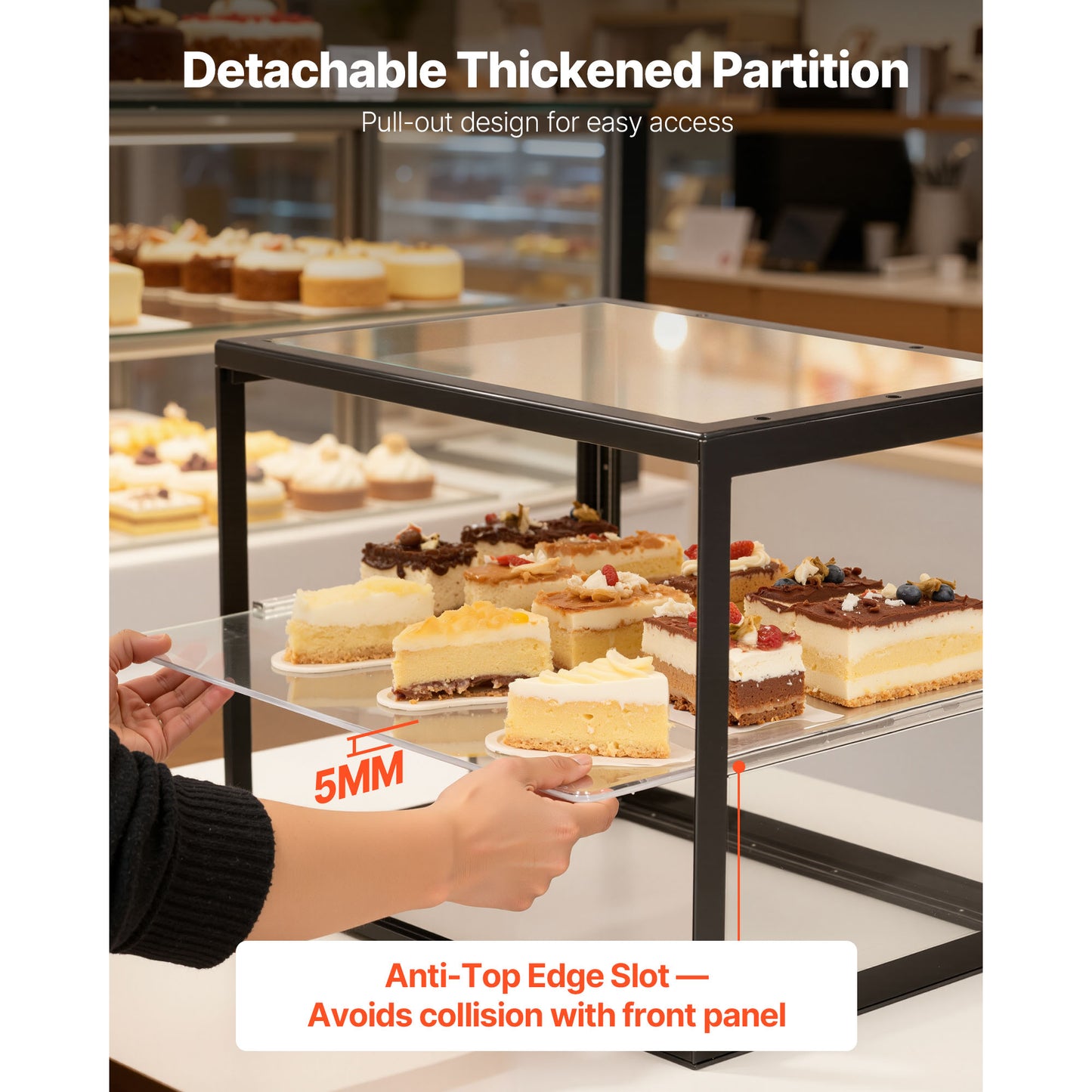 2-Tier Acrylic Bakery Display Case for Pastries & Desserts - Clear Countertop Food Organizer