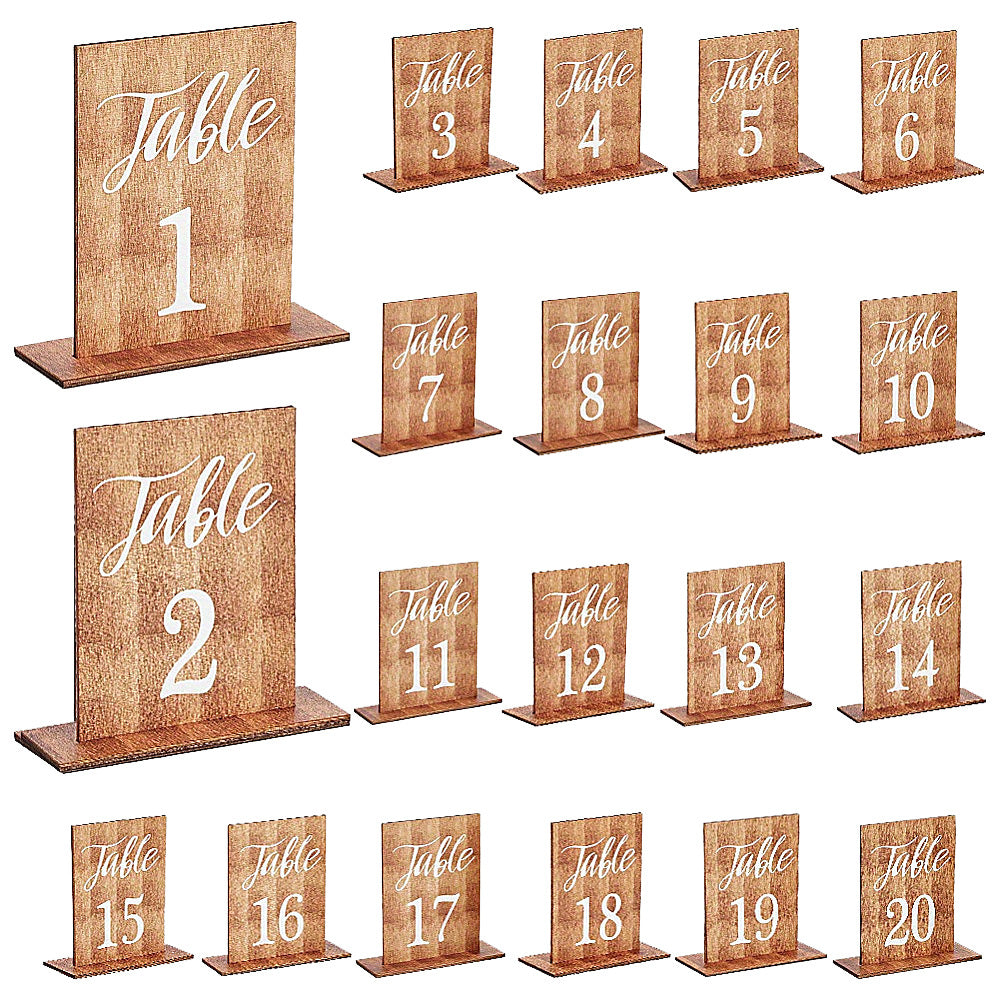 Set of 20 Wooden Home Decor Ornaments for Table & Garden - American Country Style