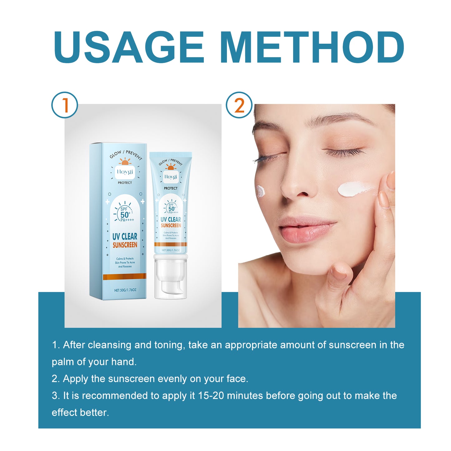 UV Clear Moisturizing Sunscreen - Lightweight Non-Greasy Face Sun Protection