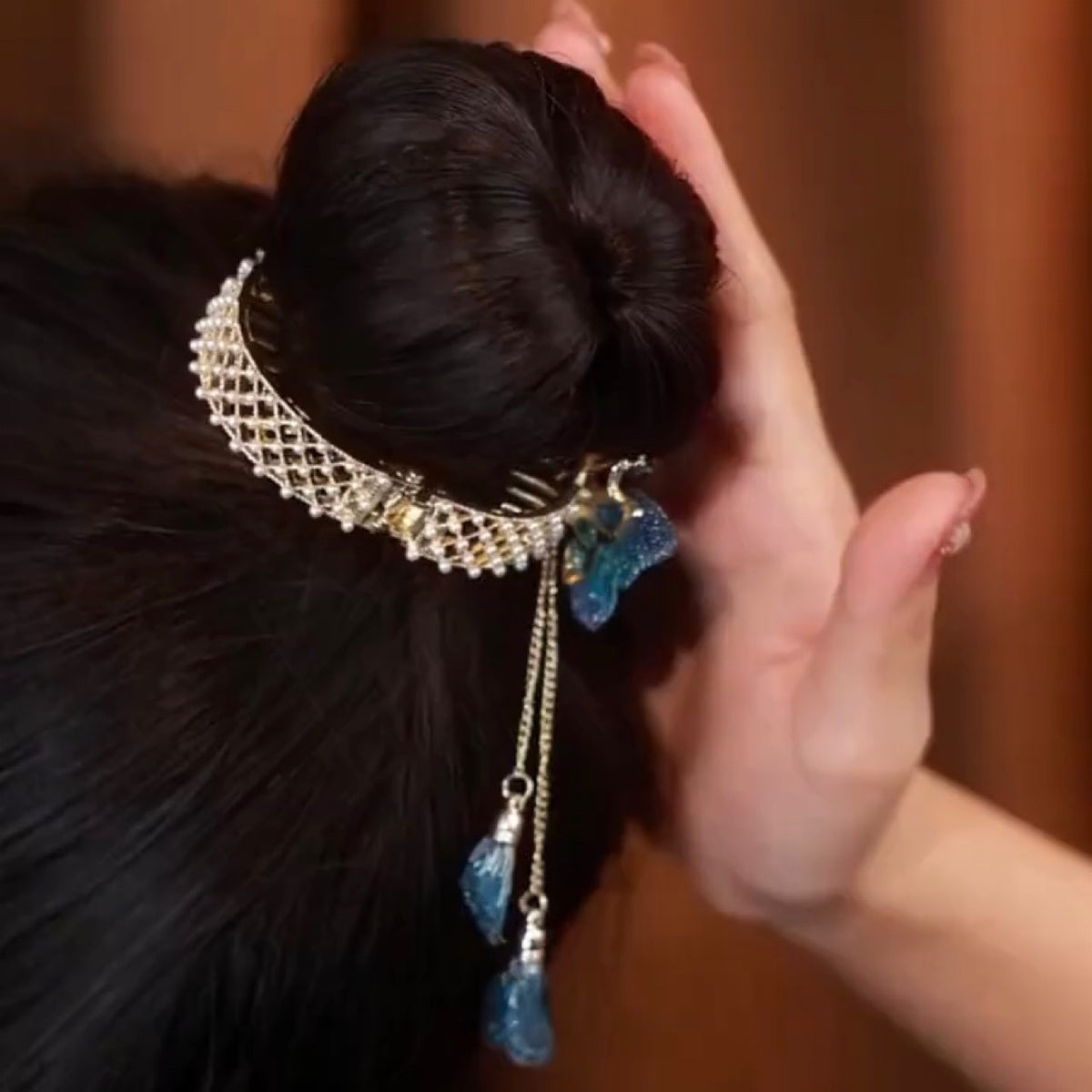 Butterfly Ponytail Buckle Hair Clip - Zircon