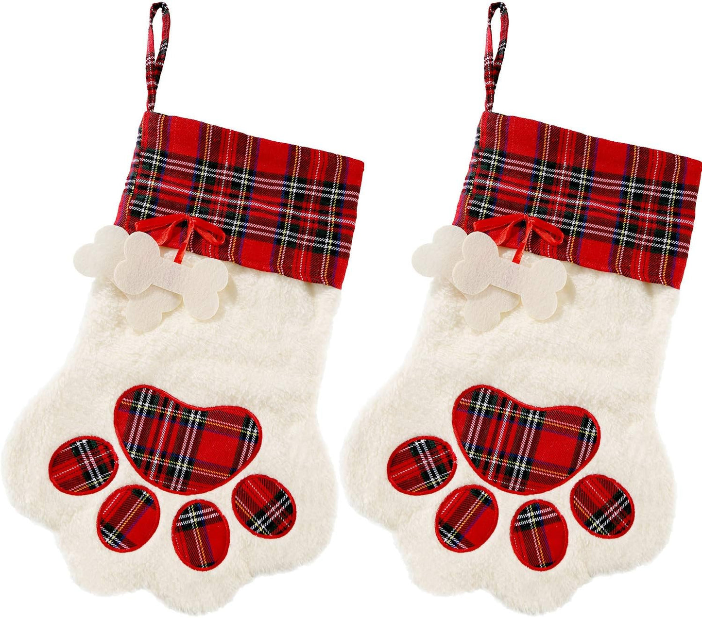 Buffalo Plaid Pet Stockings for Cats and Dogs - Christmas Hanging Decorations