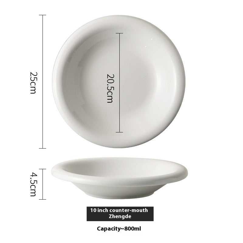 Reverse Mouth Porcelain Plate - Japanese Style Kitchen Dish for Home & Dining