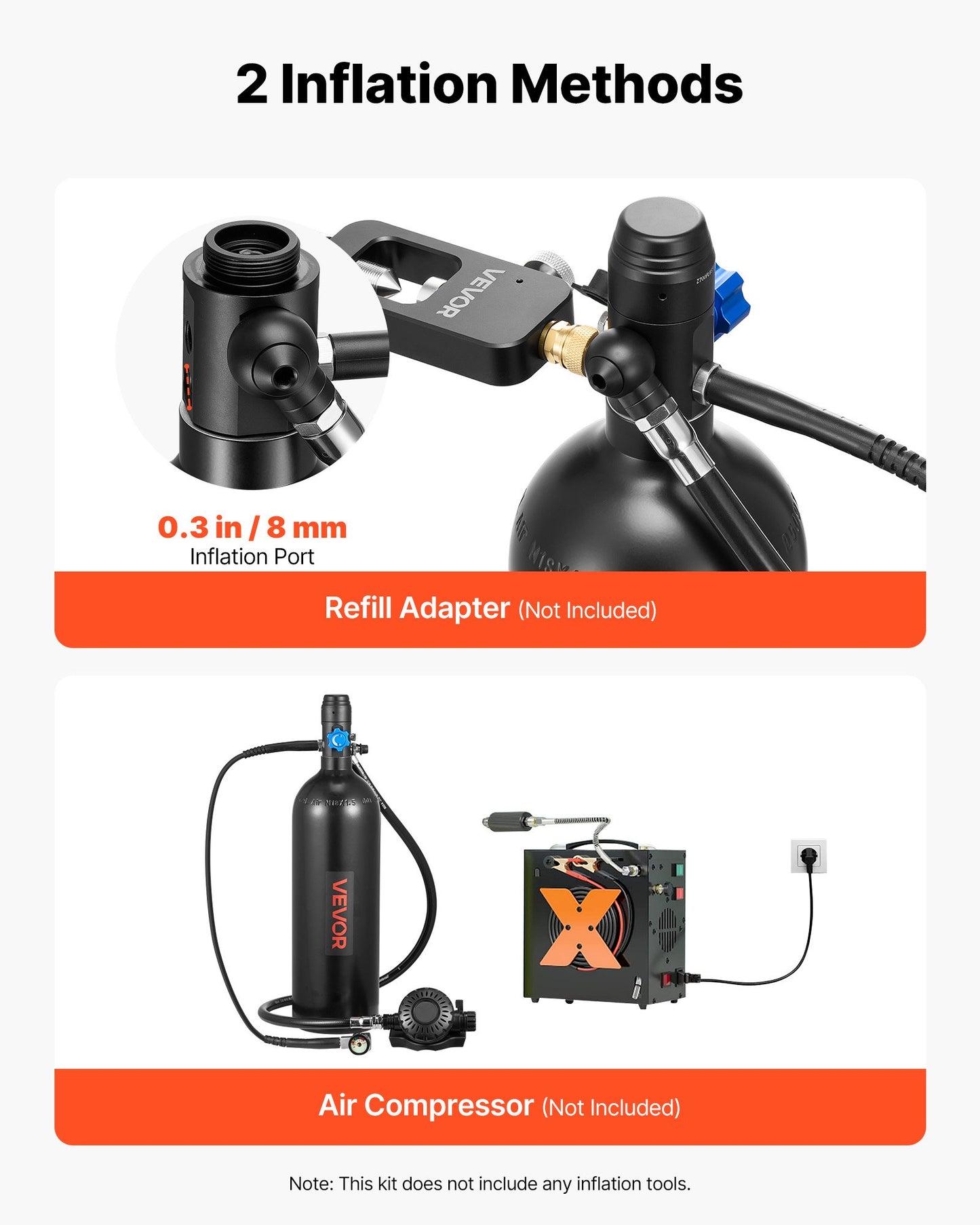 Mini Diving Tank 1.9L Portable Underwater Breathing Cylinder for Snorkeling & Emergency Rescue