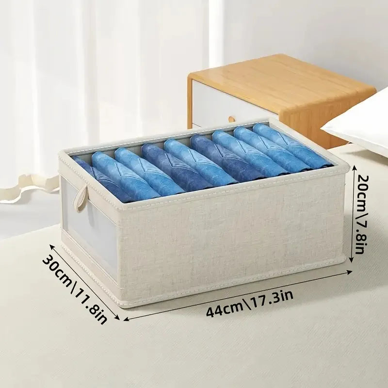 Foldable Clothes Storage Box With Viewing Window - Heavy-Duty