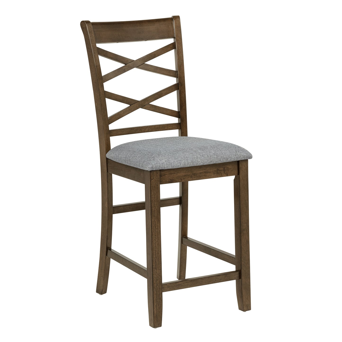 Set of 4 Walnut Counter Height Dining Chairs with Padded Seats