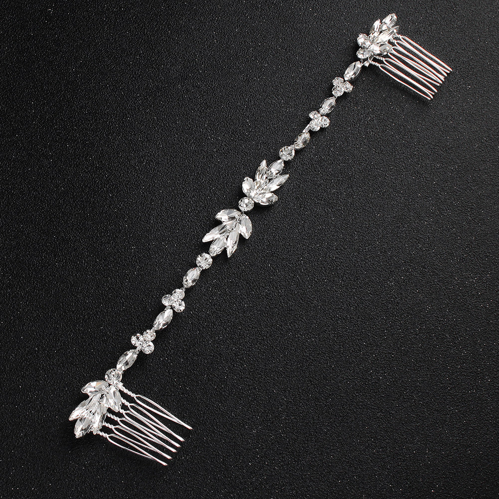Crystal Flower Hair Comb - Handmade Bun Accessory