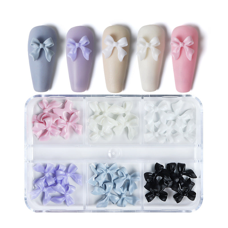 30 Pcs Resin Bowknot Nail Art Decorations Boxed DIY Manicure Accessories