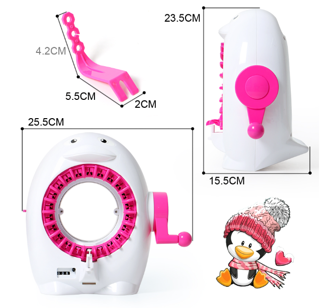 Kids Penguin Knitting Machine with Calculator for Children’s Crafting