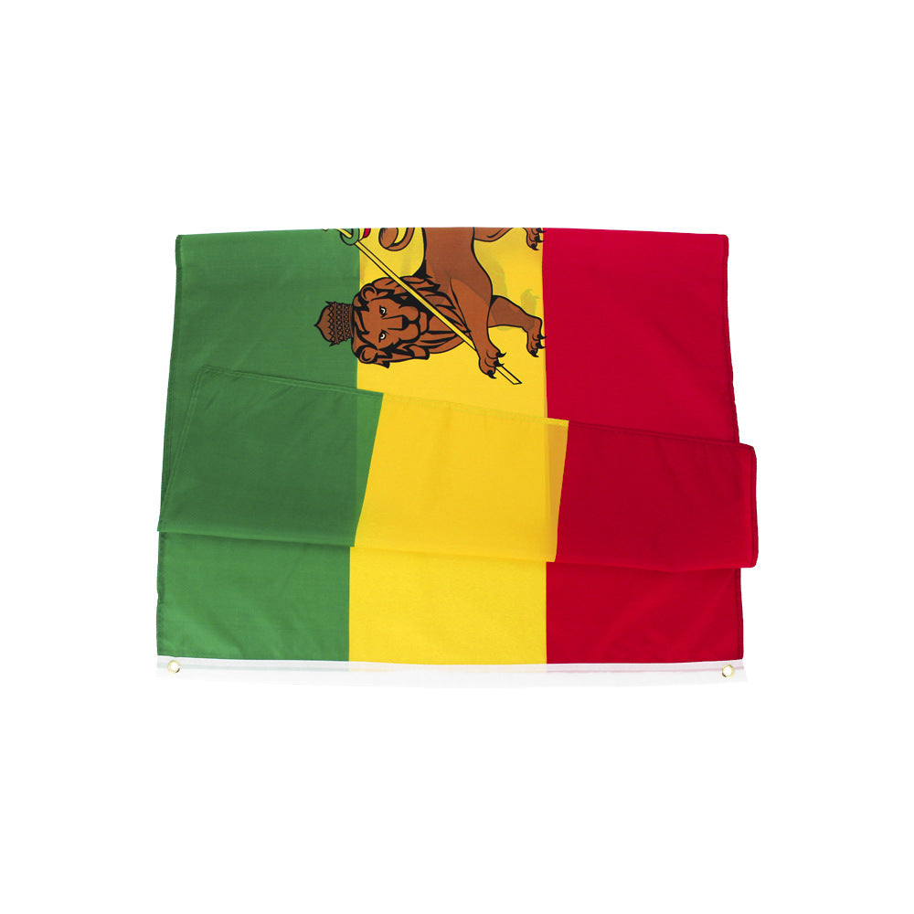 Ethiopian Lion Flag 90x150cm Polyester Home Decor Fabric