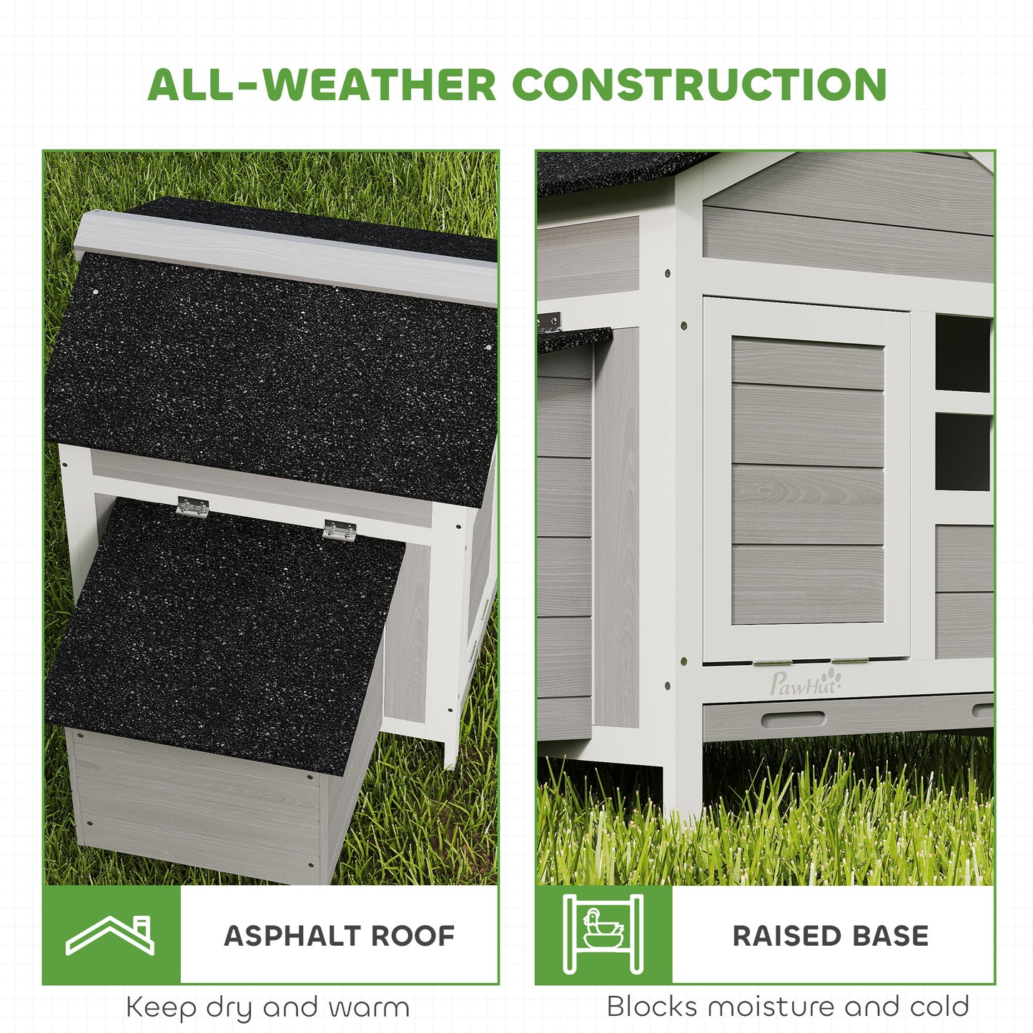 Outdoor Wooden Chicken Coop with Nesting Box and Pull-Out Tray - Weather-Resistant, 36x25x27 Inches