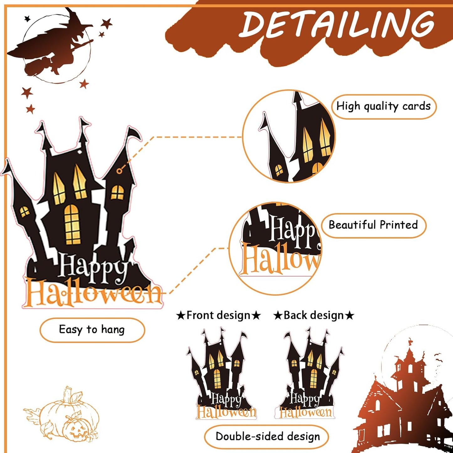 36 Pcs Halloween Hanging Swirl Decorations - Multi-Color