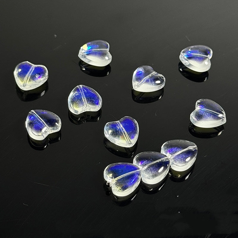 Love Peach Heart Glass Beads 12mm Handmade Jewelry Accessories
