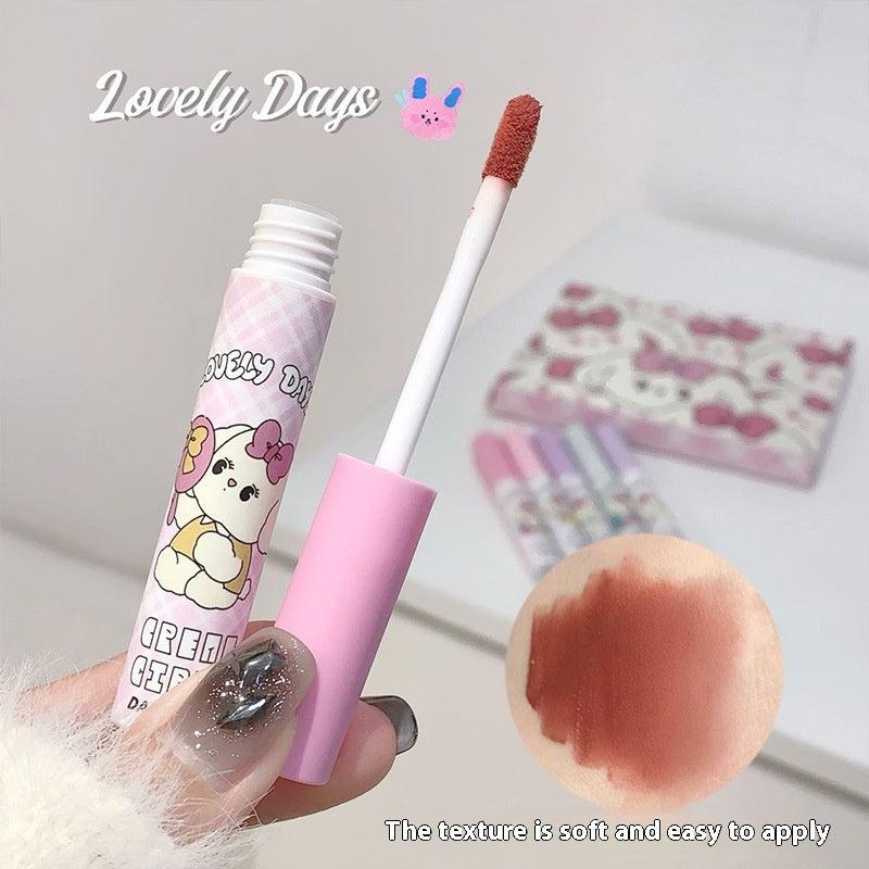 Cute Rabbit Lip Gloss Set - Natural, Discoloration Resistant 6-Piece