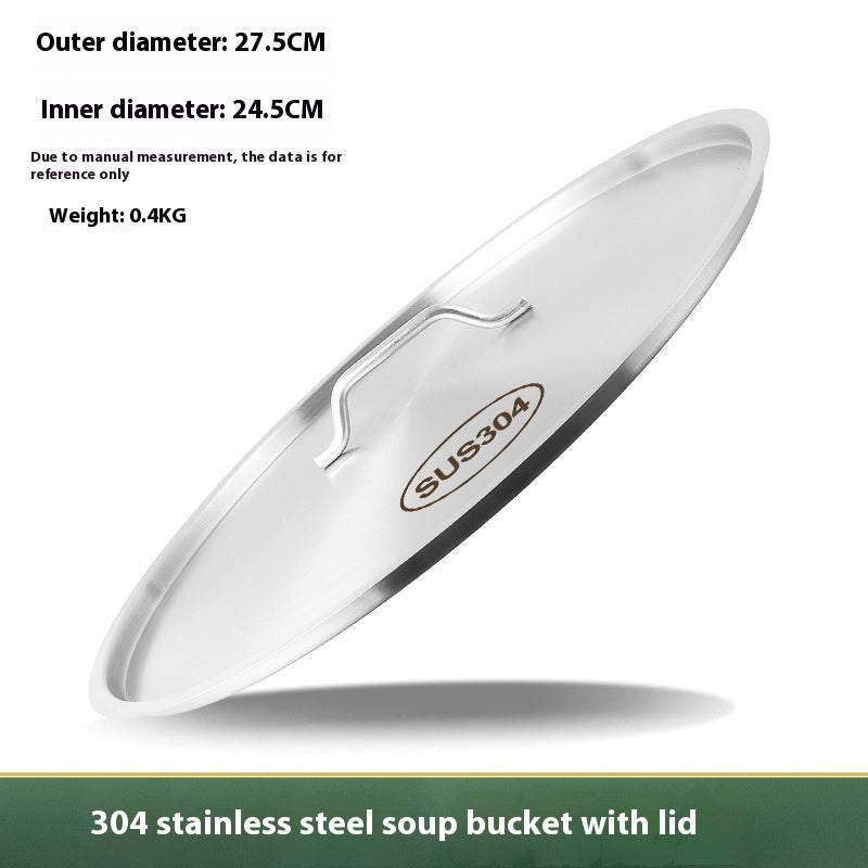Extra Thick Stainless Steel Soup Pot Lid Food Grade Kitchen Storage Cover