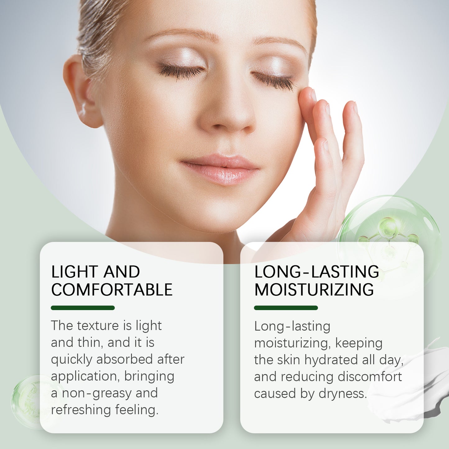 Green Tea Facial Moisturizing Cream - Hydrating Daily Skincare for Bright Skin