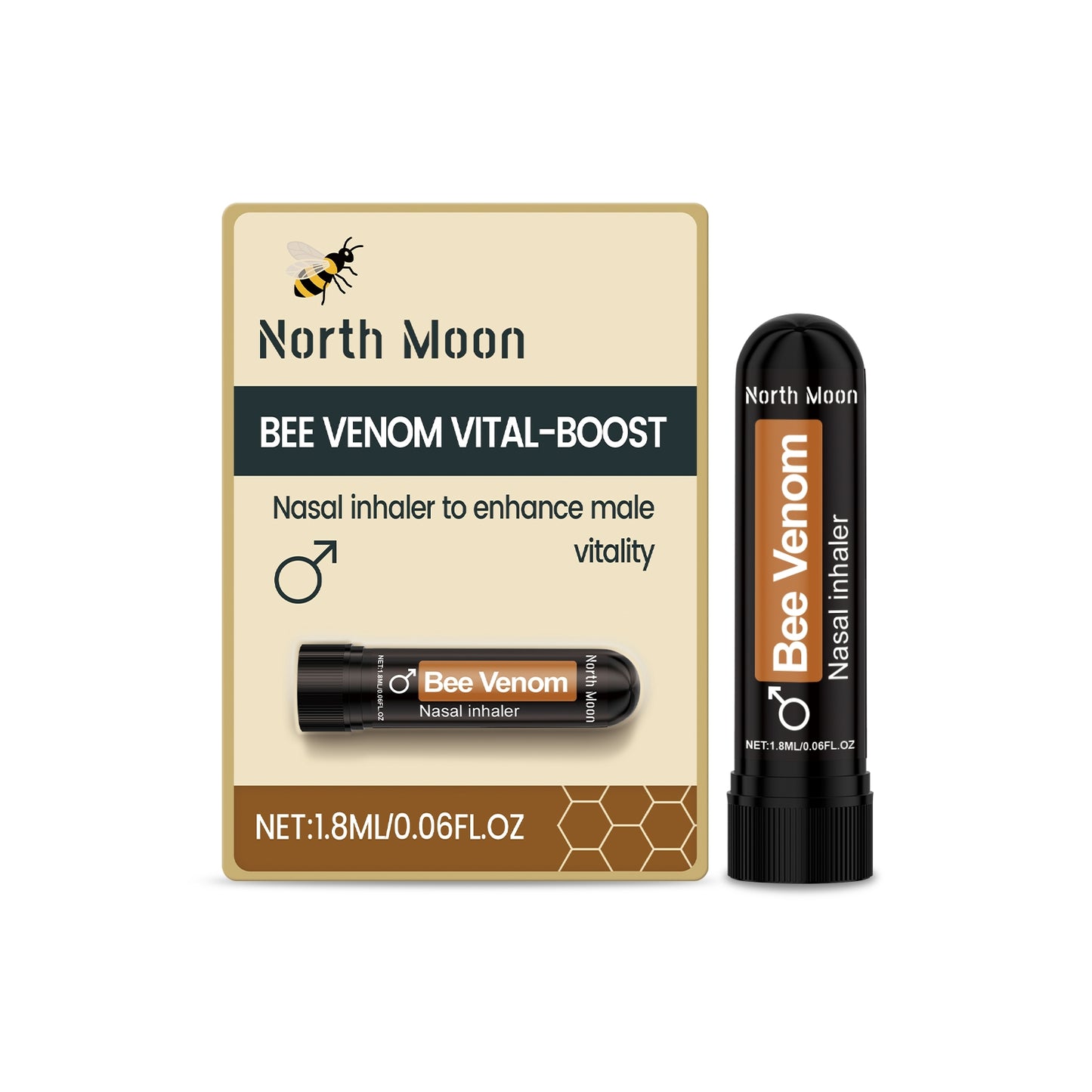 Men's Vitality Nasal Suction Stick - 1.8ml Water Menthol Bee Venom