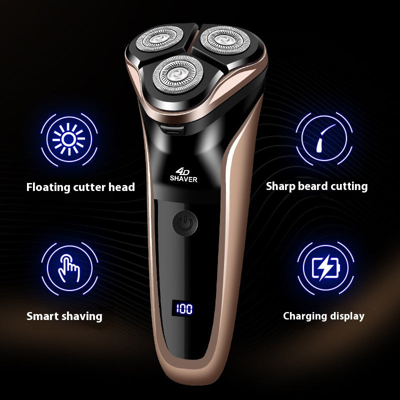 Rechargeable Men's Electric Shaver - Black