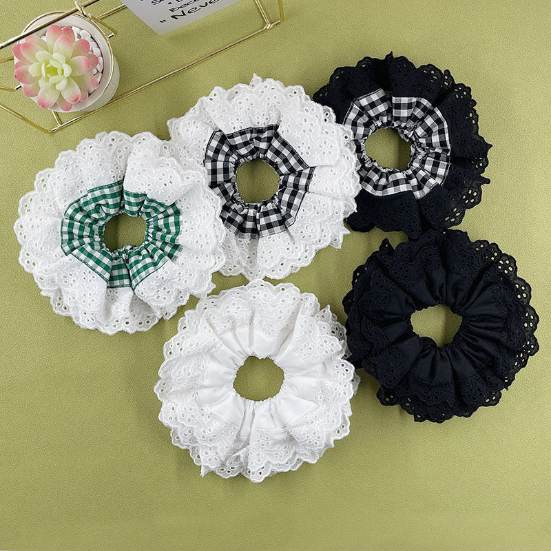 Trendy Lace Hair Ring Set - Handmade French Style Hair Accessories