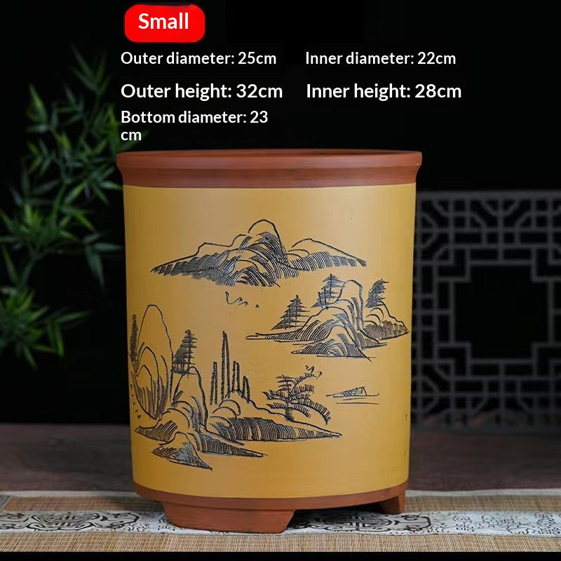 Indoor Plant Pots for Vegetables and Orchids - Breathable Clay Flower Containers