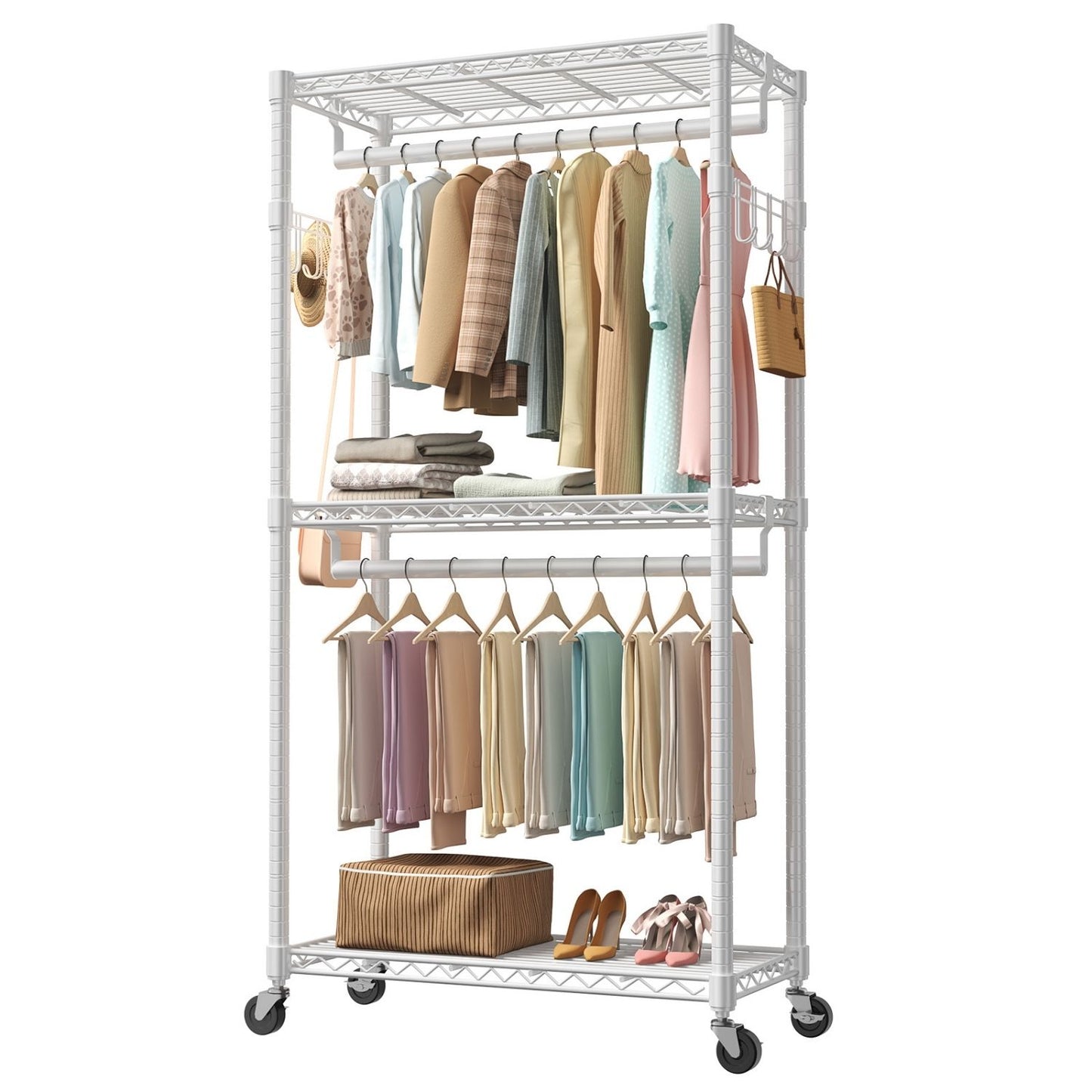 Adjustable Clothes Hanger, A Metal Movable Wall-mounted Hanger With