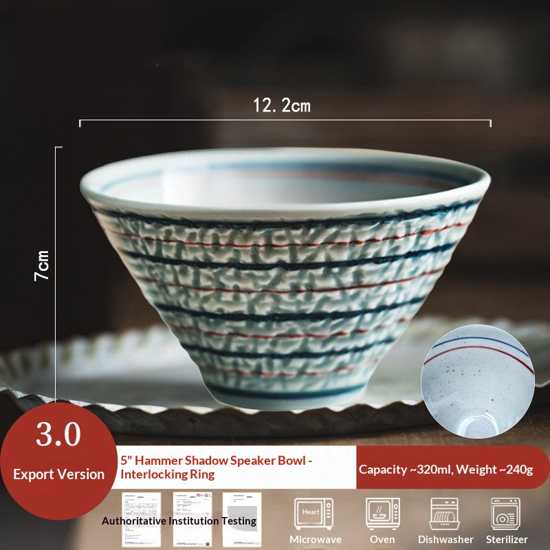 Ceramic Rice Bowl Set - Elegant Dinnerware for Home Use with Variety of Colors