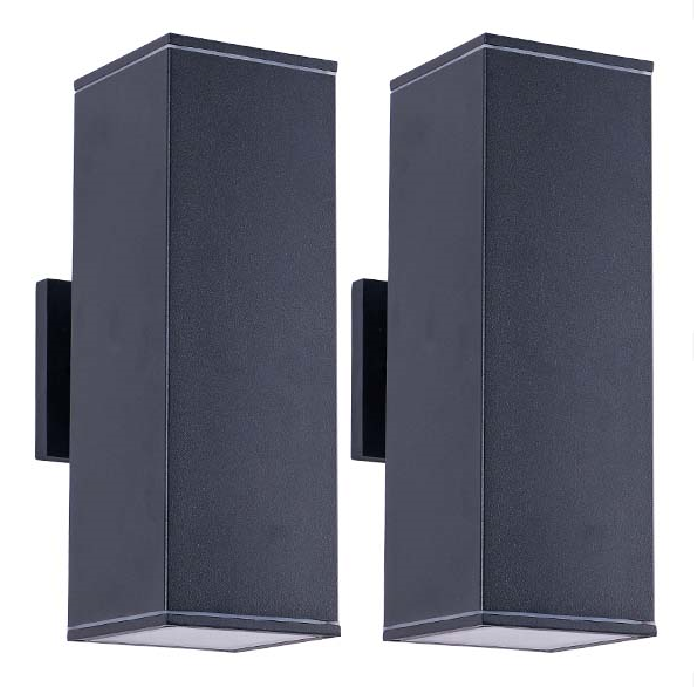 Modern Outdoor Wall Sconce Light - Waterproof Aluminum 2-Pack